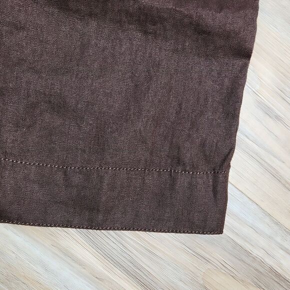 📐☔️🐞Liz Claiborne Brown Audra Linen Cropped Pants Size 6 - Picture 8 of 11
